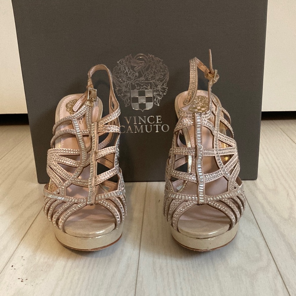 Cream Jeweled Heels